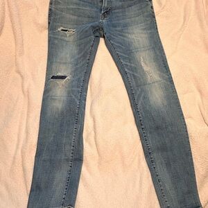 American Eagle Outfitters Light Blue Distressed Skinny Jeans